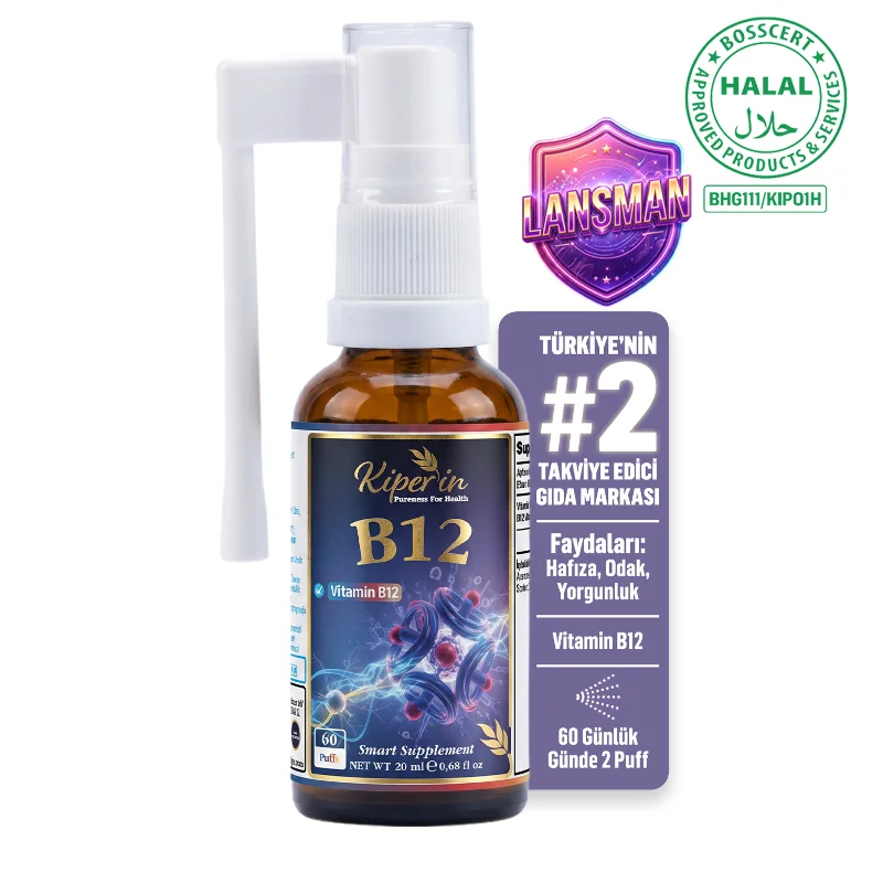 B12 Sprey | 1500 mcg | Yüksek Emilim | Enerji ve Odak Desteği | 20 ml