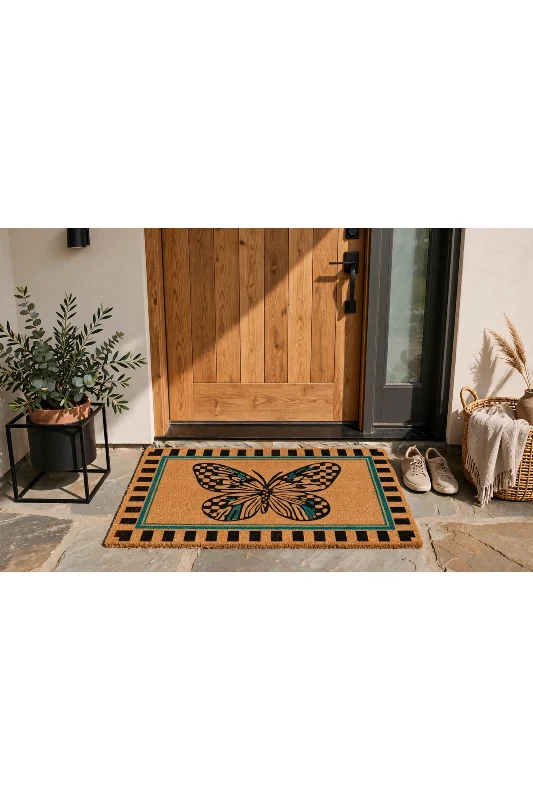 Coco CC020A Kelebek Desenli Kapı Önü Paspası 45x70