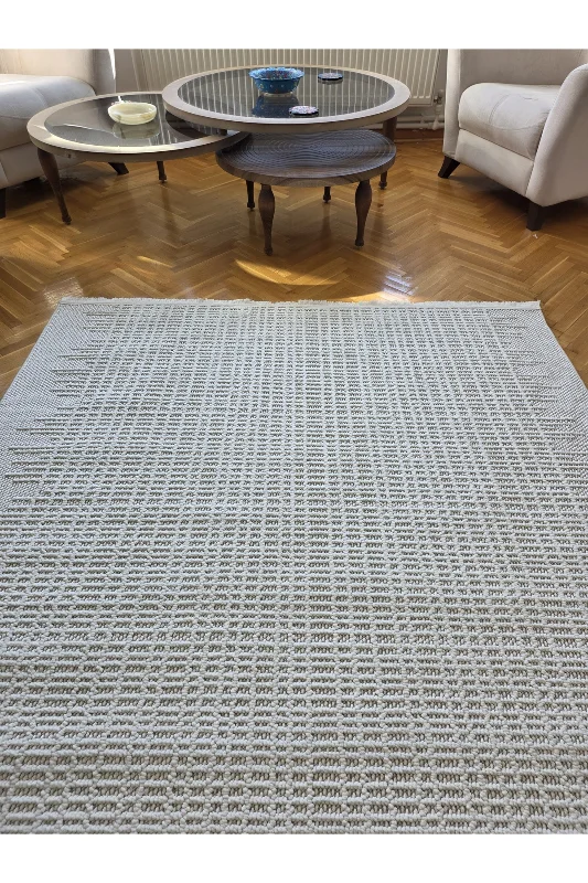 Enjoy 0220 Krem İskandinav Sisal Bukle Yumuşak Özel Ölçü Salon Koridor Mutfak Halısı Yolluk