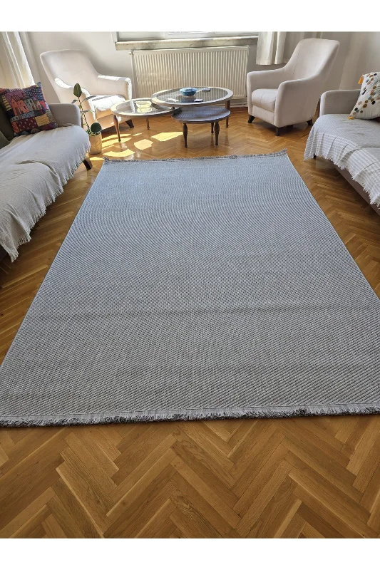 Bordürlü Sisal Gri İskandinav Extra Yumuşak Özel Kesim Kolay Temizlenen Salon Koridor Halısı