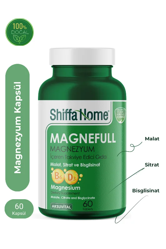 Magnefull- Magnezyum Sitrat, Malat ve Bisglisinat - 60 Tablet
