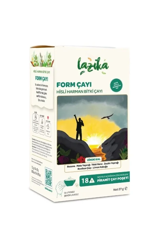 Hisli Harman Form Çayı 18'li PLA Piramit Poşet - Rezene, Nane, Mate, Tarçın