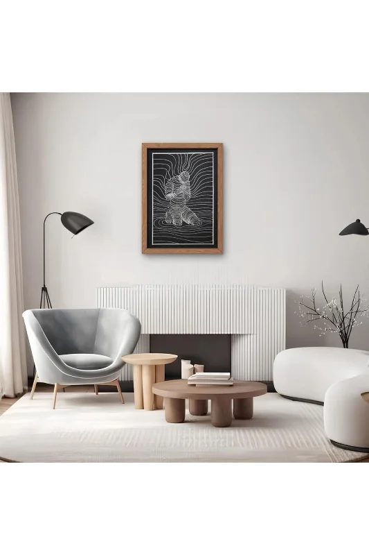 Optik Lin'e Art İllüstrasyon Nakış işleme Tablo