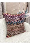 2'li Zigzag Desen Renkli Keten Görünümlü Kırlent Kılıfı (45x45) — görsel 2
