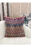 2'li Zigzag Desen Renkli Keten Görünümlü Kırlent Kılıfı (45x45) — görsel 1