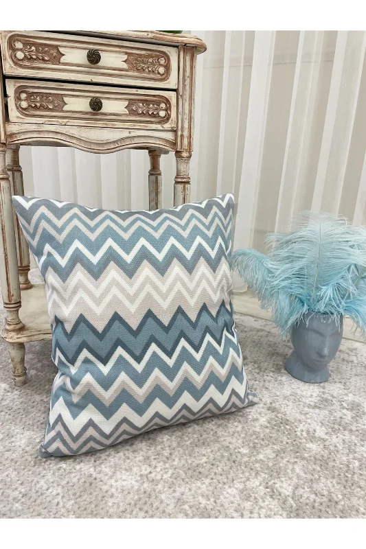 Zigzag Desen Renkli Kırlent Kılıfı 45x45