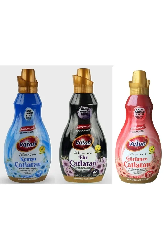 KONSANTRE ÇAMAŞIR YUMUŞATICI KOMŞU- ELTİ - GÖRÜMCE ÇATLATAN 1440 ML X 3 LÜ SET