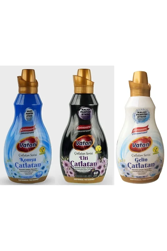 KONSANTRE ÇAMAŞIR YUMUŞATICI KOMŞU- ELTİ - GELİN ÇATLATAN 1440 ML X 3 LÜ SET