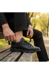 Siyah Ve Siyah Beyaz Taban Yan Dikiş Detalı Hafif Comfort Ortopedik Klasik-Spor Ayakkabı — görsel 1
