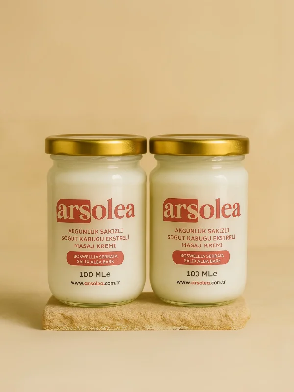 Bitkisel Masaj Kremi 100 ml*2 Mentollü Ferahlatıcı Masaj Kremi Akgünlük Söğüt Kabuğu Kafur İçerikli