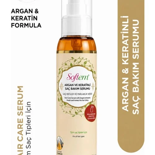 Softem Argan ve Keratinli Saç Bakım Serumu 125 ml | Argan & Keratin Formula