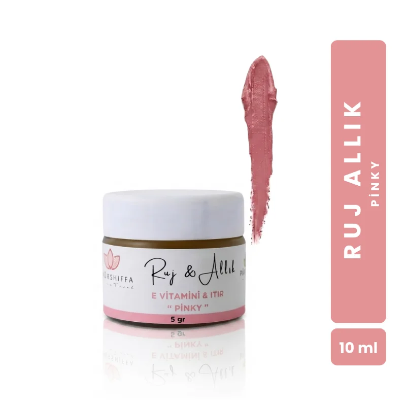 Bitkisel İçerikli Doğal Ruj Allık PİNKY (Kavanoz) 5 gr