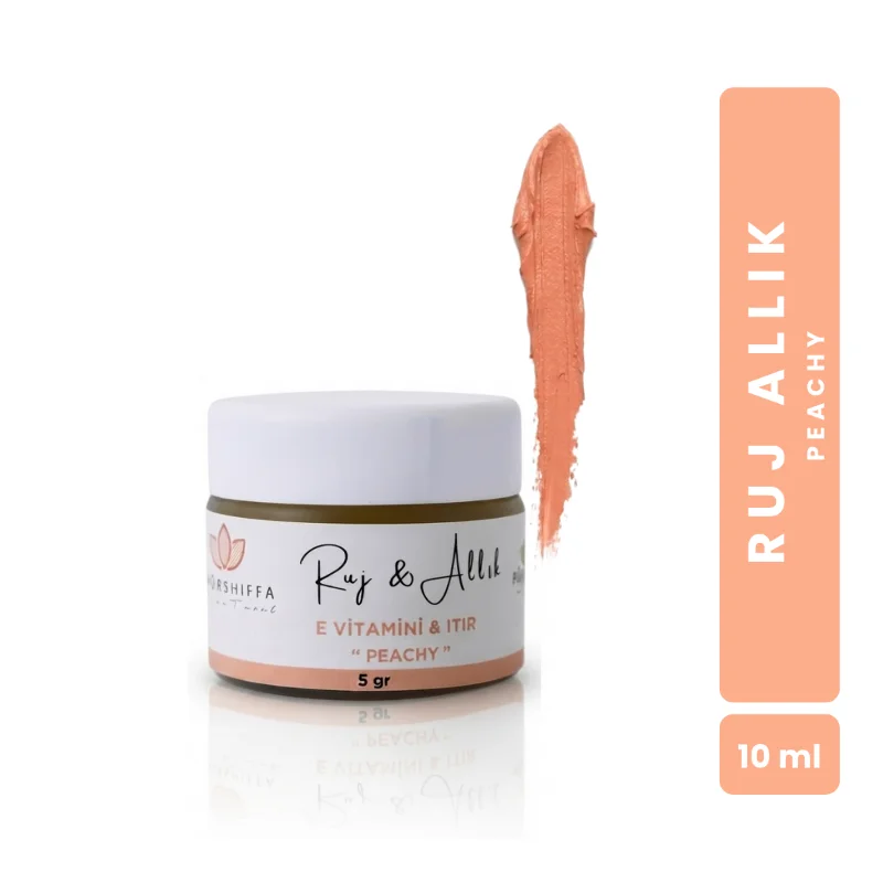 Bitkisel İçerikli Doğal Ruj Allık ŞEFTALİ (PEACHY) (Kavanoz) 5 gr