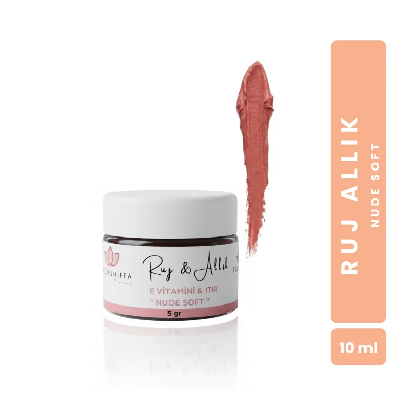 Bitkisel İçerikli Doğal Ruj Allık NUDE SOFT (Kavanoz) 5 gr