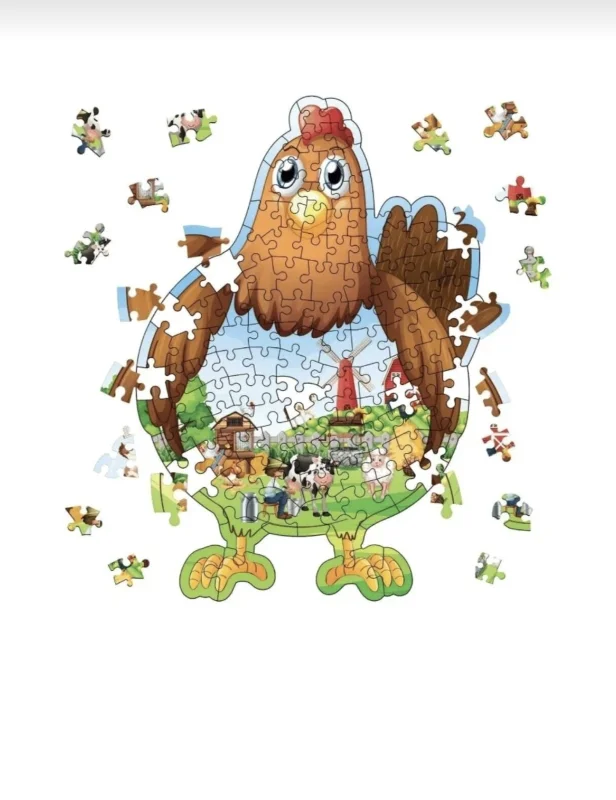 112 PARÇA ÇİFTÇİ TAVUK PUZZLE