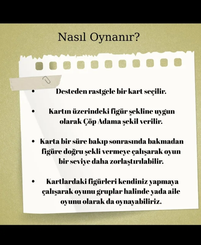 Çöp Adam Eğitici Oyuncak ve Kartları