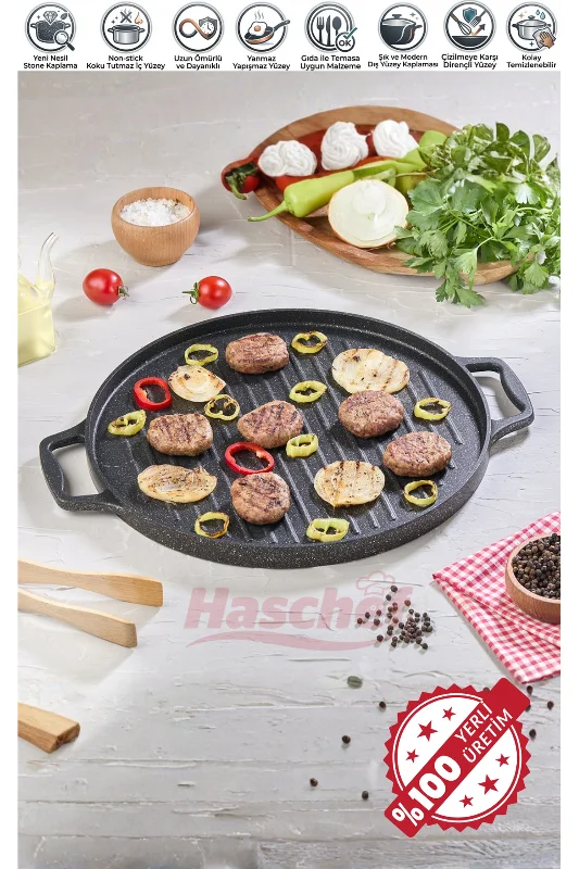 Zümrüt Döküm Çok Amaçlı Çift Taraflı Gözleme Tavası 34 Cm