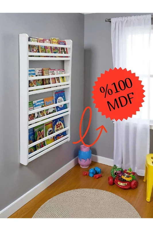 Safir 4 Raflı Kitaplık - Montessori Çocuk Odası Kitap Rafları 4 Raflı Çocuk Odası Kitap Rafı