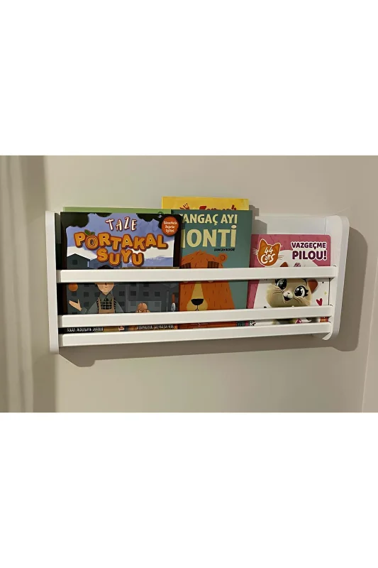 Safir Tek Raflı Kitaplık - Çocuk Odası Eğitici Montessori Kitaplık Tek Raflı Bebek Odası Kitaplık