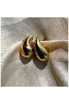 ÜÇLÜ DAMLA GOLD ÇELİK TARZ KÜPE — görsel 2