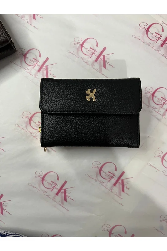 MIKNATIS KAPAKLI LUXE KADIN CÜZDAN GOLD TOKALI