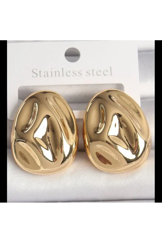 TASARIM EGG KÜPE GOLD ÇELİK PASLANMAZ ANTİALERJİK