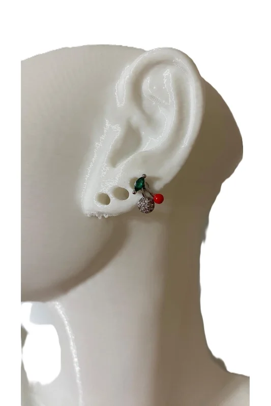 TAŞLI KİRAZ TASARIM TRAGUS HELİX PEARSİNG KIKIRDAK KÜPE