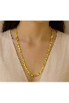 14K kuyumcu model JÜPİNG ARPA MODEL ALTIN RENGİ KOLYE 60CM - 5MM — görsel 2