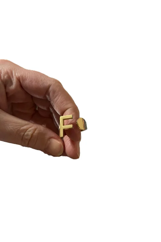 HARFLİ AYARLANABİLİR GOLD RENK ÇELİK YÜZÜK F HARFİ