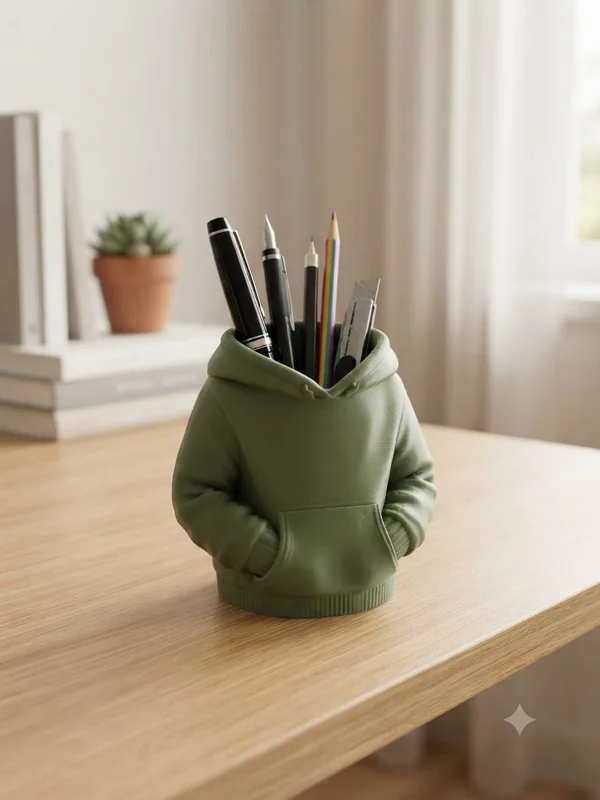 Sweatshirt Görünümlü 3D Baskı Masaüstü Kalemlik ve Organizer