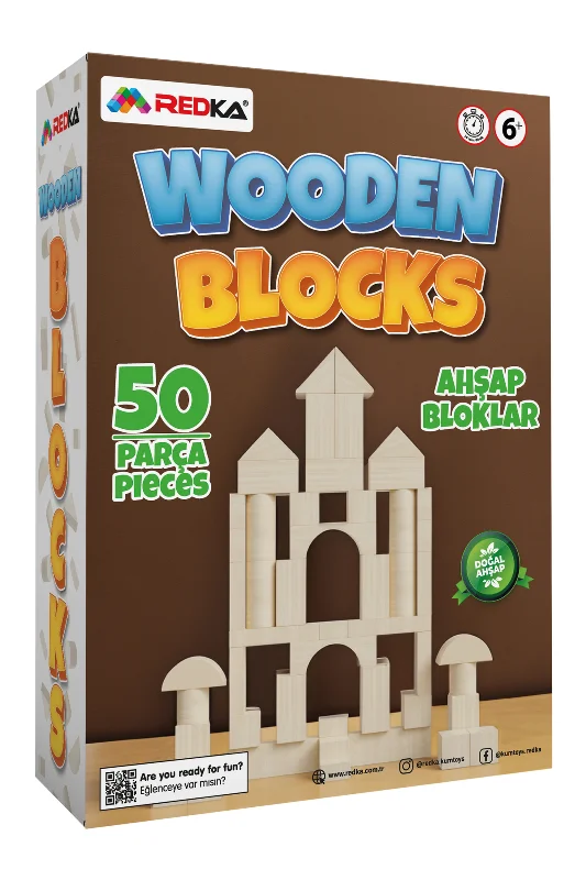 Ahşap Bloklar Naturel Eğitici Oyuncak