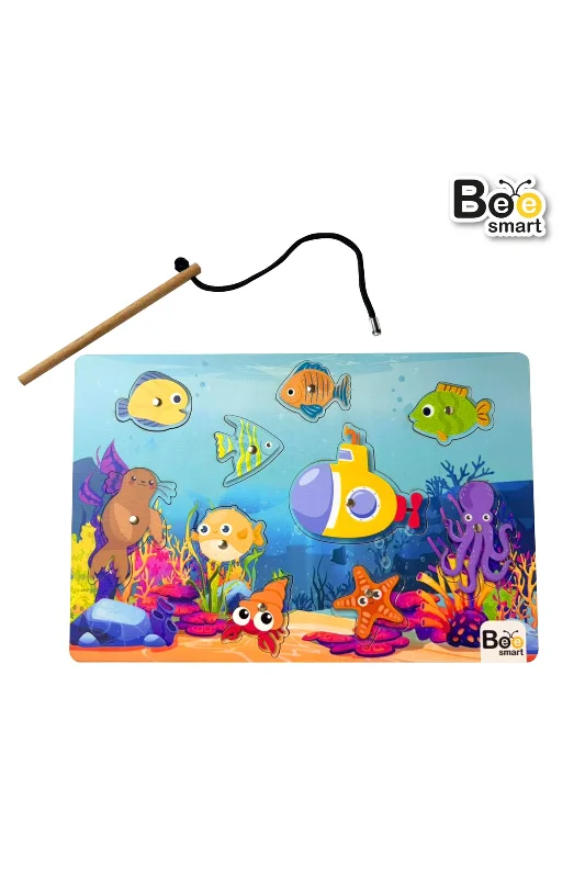 Balık Tutma Puzzle Eğlenceli Ahşap Oyuncak 1+ Yaş Montessori