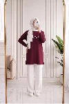 Laleay Zarif 5 Papatya Nakışlı Bluz-SS13148 Siyah — görsel 1